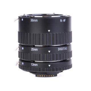 Neewer 12mm, 20mm, 36mm Black Auto Focus Macro Extension Tube Set for Nikon SLR cameras and Nikkor AF, AF S, D, G and VR lens series (Metal)  Camera & Photo