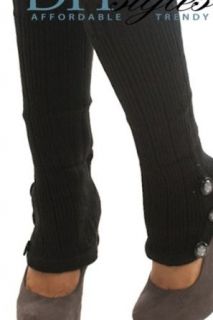 DHStyles Women's Ww7 Trendy Button Cuff Flaired Knit Leg Warmers   Standard   Purple