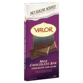 Valor No Sugar Added Milk Chocolate Bar, 7 Ounce (Pack of 5)  Candy And Chocolate Bars  Grocery & Gourmet Food
