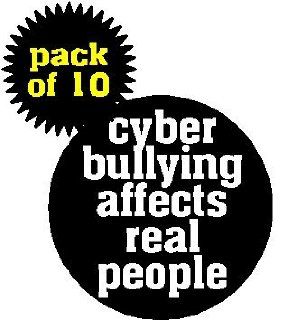 (Quantity 10) Cyber Bullying Affects Real People 1.25" Pinback Buttons Pins / Badges   Anti Bully Cyberbullying 