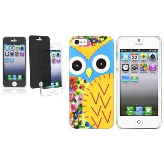 CommonByte Colorful Owl Rear Hard Case+Privacy Filter Protector Film For iPhone 5 5th G Cell Phones & Accessories
