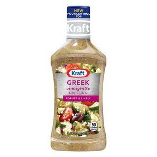 Kraft, Greek Vinaigrette Anything Dressing, 16oz Bottle (Pack of 3)  Vinaigrette Salad Dressings  Grocery & Gourmet Food