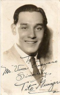 Autographed Post Card TITO GUIZAR, Approximately 1935  Other Products  