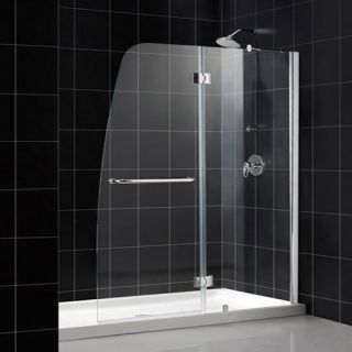 Dreamline DL6501R04CL Frameless Shower Door, 32 by 60 Aqua Hinged amp; SlimLine Single Threshold Base Right Hand Drain