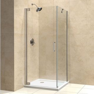 Dreamline SHEN413434004 Shower Enclosure, 34 by 34 Elegance Frameless Pivot, Clear 3/8 Glass Brushed Nickel