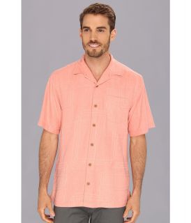 Tommy Bahama Island Geo Shirt Camp Shirt Mens Short Sleeve Button Up (Pink)
