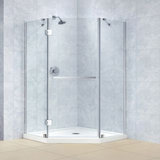 Dreamline SHEN204040004 Shower Enclosure, 40 3/8 by 40 3/8 PrismX Frameless Hinged, Clear 3/8 Glass Brushed Nickel