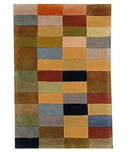 Handmade Rodeo Drive Patchwork Multicolor N.Z. Wool Rug (2 X 3)