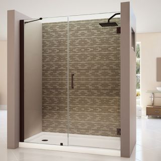 Dreamline SHDR2053721006 Frameless Shower Door, 53 to 54 Unidoor Hinged, Clear 3/8 Glass Oil Rubbed Bronze