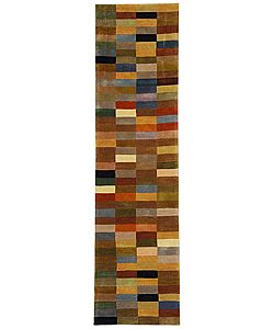 Handmade Rodeo Drive Patchwork Multicolor N.Z. Wool Runner (26 X 12)