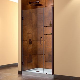 Dreamline SHDR20387210S06 Frameless Shower Door, 38 to 39 Unidoor Hinged, Clear 3/8 Glass Oil Rubbed Bronze