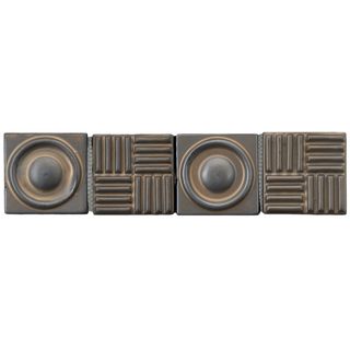 Somertile 3x12 in Industrial Bronze 3 in Border Ceramic Mosaic Tile (pack Of 12)