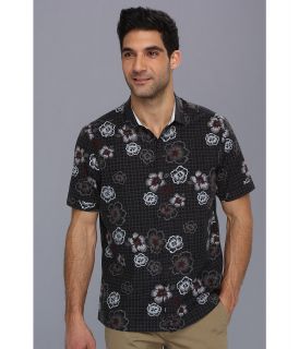 Tommy Bahama Island Modern Fit Bloomineries Camp Shirt Mens Short Sleeve Button Up (Black)