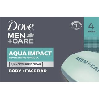 Dove Men Aqua Impact Bar Soap   4 Bars