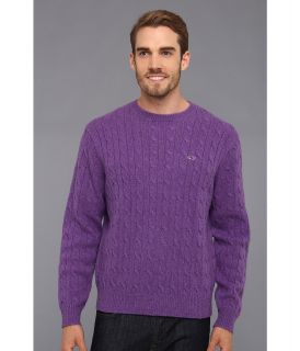 Vineyard Vines Shetland Cable Crewneck Sweater Mens Long Sleeve Pullover (Navy)