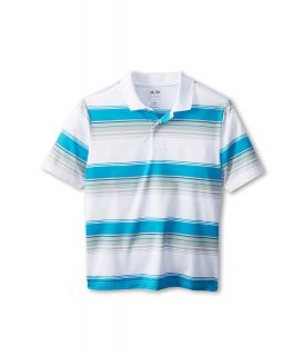 adidas Golf Kids Performance Merch Stripe Polo Boys Short Sleeve Pullover (White)