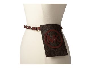 MICHAEL Michael Kors 13mm Veg Belt Bag with/ MK Logo Womens Belts (Brown)