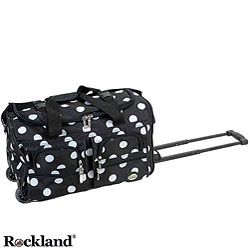 Rockland Black Dot 22 inch Carry On Rolling Upright Duffel Bag