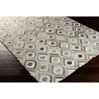 Hand crafted Caedmon Contemporary Animal Winter White Leather Rug (8 X 10)