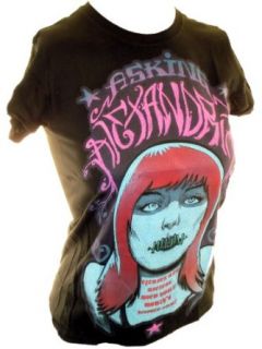 Asking Alexandria Girls T Shirt   "Excuses Are Useless When Your Mouth Is Stapled Shut" on Black (X Small) Clothing