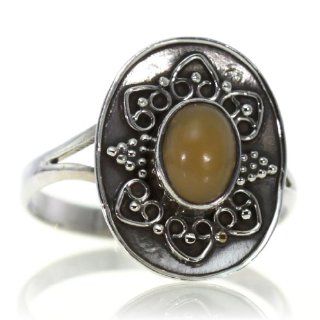 Opal Ring (size 9) Handmade 925 Sterling Silver natural hand cut Opal color Brown 3g, Nickel and Cadmium Free, artisan unique handcrafted silver ring jewelry for women   one of a kind world wide item with original natural Opal gemstone   only 1 piece avai