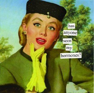 ANNE TAINTOR 20 Beverage Paper Cocktail Napkins All Occasion Fun Retro Gift  "HAS ANYONE SEEN MY HORMONES?"  Wedding Ceremony Accessories  