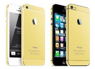 iPhone 5 Gold Champagne Bezel Back Sticker become iPhone 5S +Screen Protector Cell Phones & Accessories