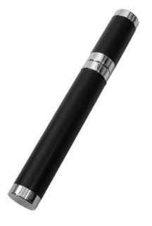 Premium Leather / Stainless Steel Cigar Tube / Holder (Approximately 8 1/4" X 54 R) (Black) Health & Personal Care