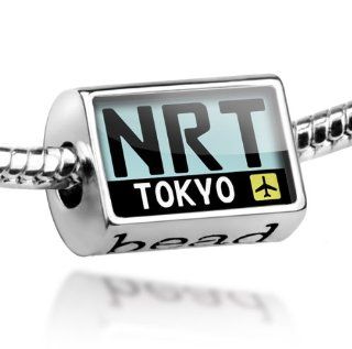 Beads "Airport code "NRT / Tokyo" country Japan   Pandora Charm & Bracelet Compatible Jewelry