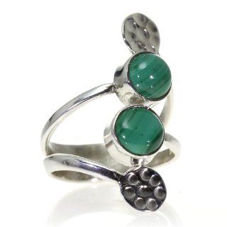 Malachite Women Ring (size 6.50) Handmade 925 Sterling Silver hand cut Malachite color Green 5g, Nickel and Cadmium Free, artisan unique handcrafted silver ring jewelry for women   one of a kind world wide item with original Malachite gemstone   only 1 pi