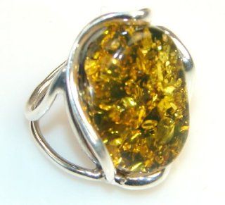 Amber Women's Silver Ring Size 5 3/4 7.30g (color brown, dim. 1, 1, 3/8 inch). Amber Crafted in 925 Sterling Silver only ONE ring available   ring entirely handmade by the most gifted artisans   one of a kind world wide item   FREE GIFT BOX Jewelry