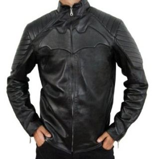 CosplayhiT Men's Christian Bale Batman Begins Leather Jacket at  Mens Clothing store Outerwear