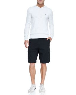 John Varvatos Star USA Short Sleeve Peace Logo Polo Shirt & Double Needle Linen Cargo Shorts