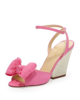 kate spade new york iberis bow wedge sandal, zinia pink