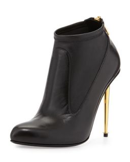 Tom Ford Leather Stretch Zip Back Bootie