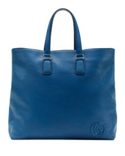 Gucci Soho Mens Leather Tote Bag, Sapphire Blue