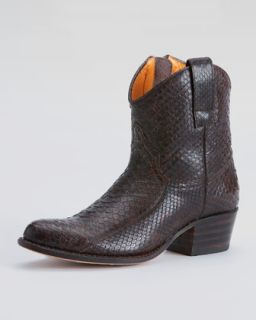 Frye Deborah Short Python Embossed Leather Boot