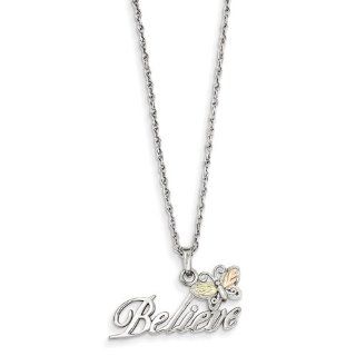 Sterling Silver & 12K Butterfly Believe Necklace Jewelry