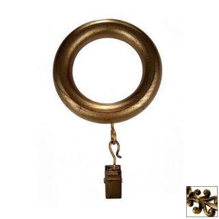 BCL Drapery 7 Pack Antique Gold Wood Curtain Rod Clip Rings