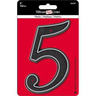 Hillman Sign Center 8.2 in Reflective Black House Number 5