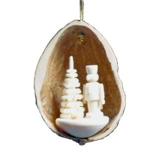 Alexander Taron Wood Nutshell Nutcracker Ornament