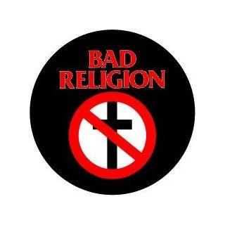 Bad Religion   Red Logo (Anti Cross Below on Black)   1 1/4" Button / Pin Clothing