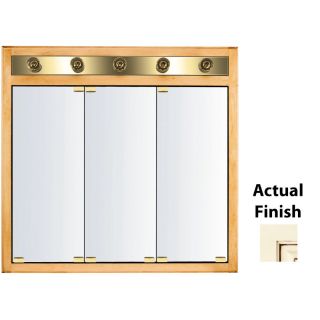 KraftMaid Formal 35 3/4 in x 33 3/4 in Irish Cream Glaze Lighted Maple Surface Mount and Recessed Medicine Cabinet