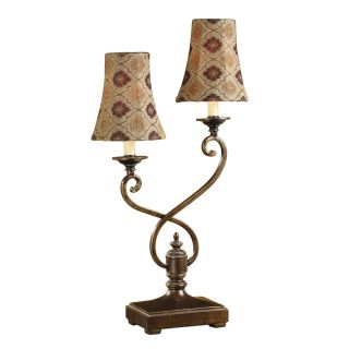 Absolute Decor 25.75 in Gold and Silver Indoor Table Lamp with Fabric Shade