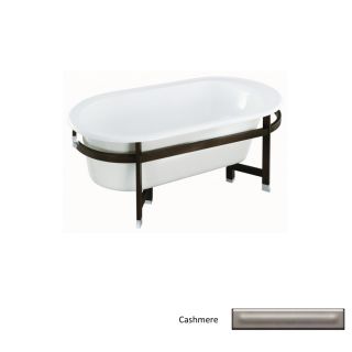KOHLER 66 in x 36 in Iron Works Tellieur Cashmere Oval Drop In Bathtub with Reversible Drain