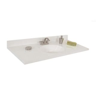 Style Selections Oval 49 in W x 22 in D White On White Cultured Marble Integral Single Sink Bathroom Vanity Top