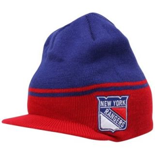 47 Brand New York Rangers Powerback Knit Brim Hat   Royal Blue/Red   FansEdge