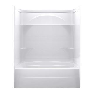 DELTA Styla 74.5 in H x 60 in W x 32 in L High Gloss White Acrylic Wall 3 Piece Alcove Shower Kit with Bathtub