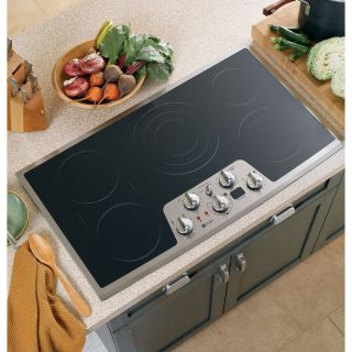 GE Profile 36 in 5 Element Smooth Surface Electric Cooktop (Stainless Steel)