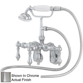 American Bath Factory F400 Series Satin Nickel 3 Handle Bathtub and Shower Faucet Trim Kit with Handheld Showerhead